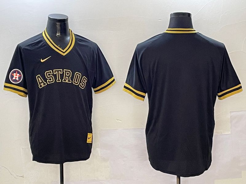 Men Houston Astros Blank Black Gold Game 2025 Nike MLB Jersey style 2